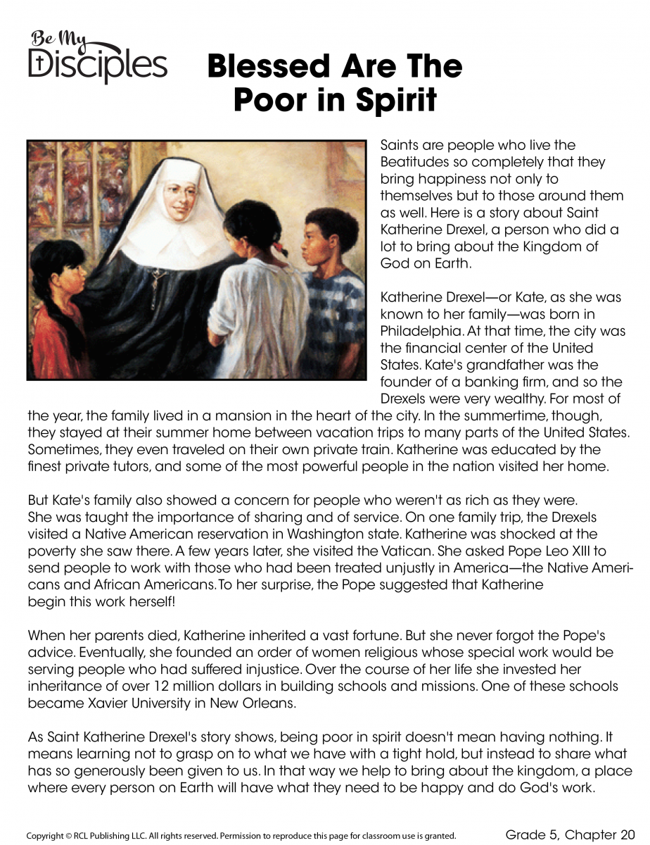 Chapter 20 - Blessed Are Poor in Spirit Activity (PDF)