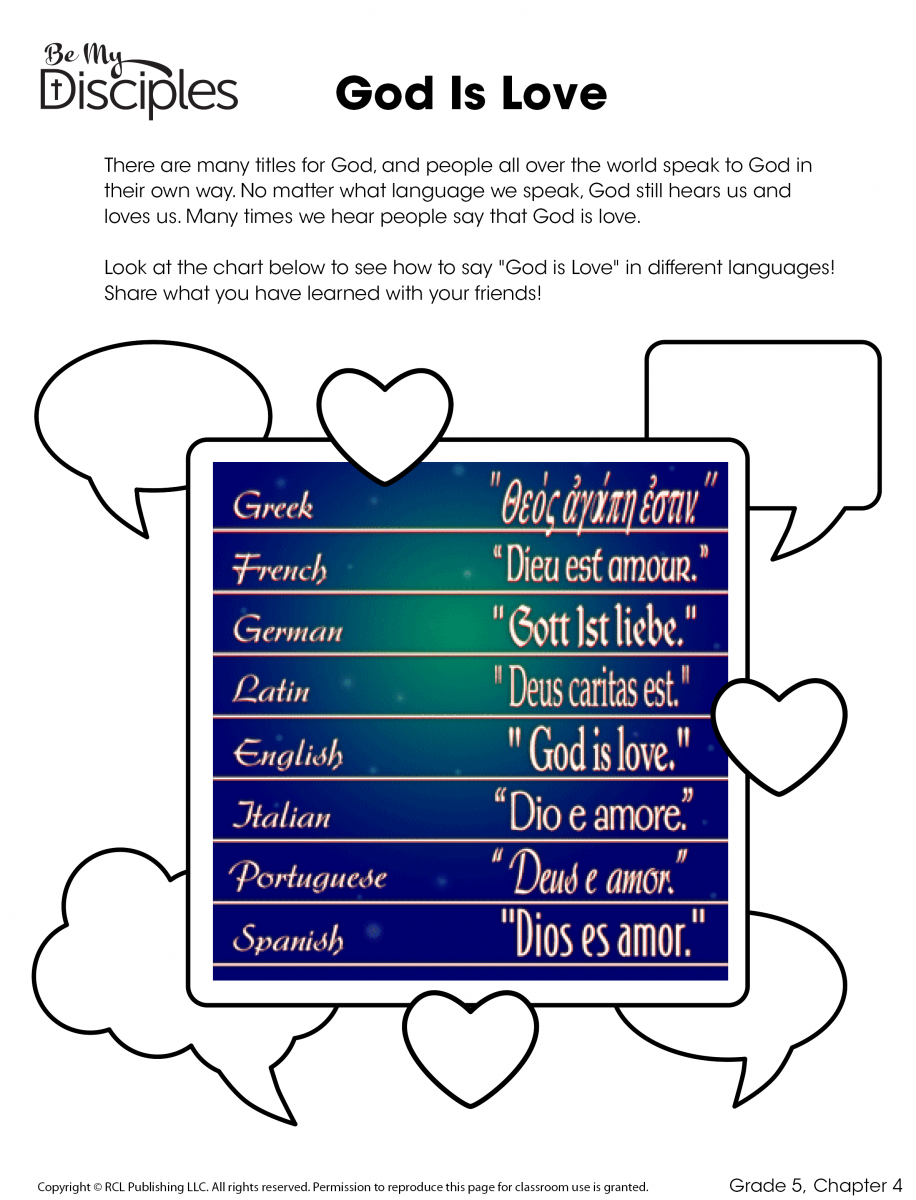 Chapter 4 -God Is Love Activity (PDF)