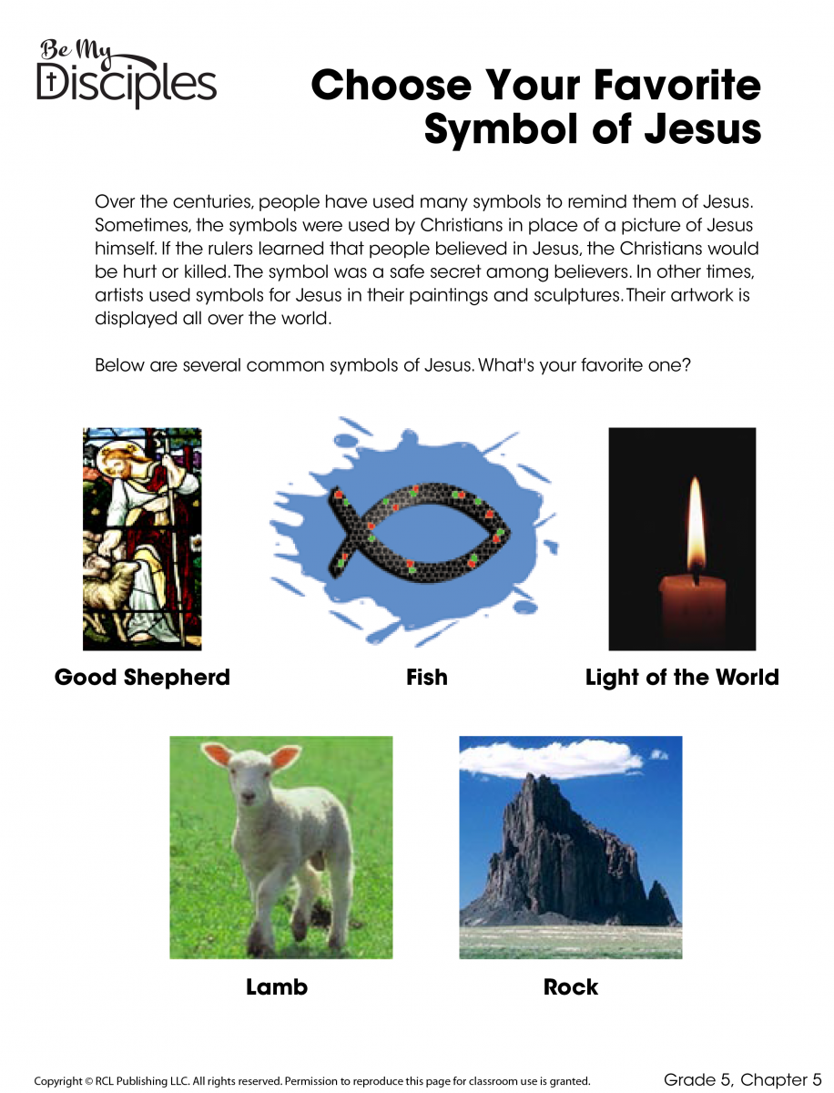 Chapter 5 - Choose Your Favorite Symbol of Jesus Activity (PDF)